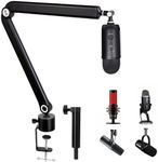 SUNMON Blue Yeti Boom Arm with Extension Tube - Adjustable Height Mic Boom Arm Compatible with Blue Yeti, Blue Snowball, Rode, HyperX QuadCast and Most Gaming Mic, Hidden Cable Management