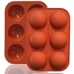 Lerykin 6 Holes Medium Semi Sphere Silicone Molds, 2 Pack Half Sphere Silicone Baking Molds for Making Chocolate, Cake, Jelly, Dome Mousse