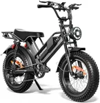 Spacewalk Electric Bike for Adult,20"x4"Fat Tires Ebike,Suitable for Riders 5'5"& Above,750W Motor,24.9mph,48V 15Ah Removable Battery,2X Front & 2X Rear Suspension (Black) (20" Black)