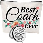 LittleBlueDeer Coach Gifts for Women,Thank You Gift for Women Coach,Coach Makeup Bag Cosmetic Bag Makup Pouch,Appreciation Gift for Soccer,Cheer,Softball,Volleyball,PE,Swim,Gym Female Coaches, White,