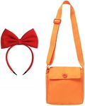 Red Bow Headband Orange Bag for Women Girls Bowknot Headwear Halloween Cosplay Dress up Witch Costume Accessories for Kiki