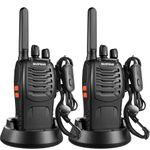 Baofeng Walkie Talkies Professional 2 Way Radio Long Range 16 Channels VOX Walkie Talkie BF-88X Rechargeable Intercoms, Earpieces Battery and Charger included(2 Pack)