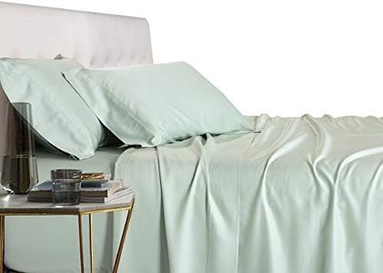 100% Bamboo Bed Sheet Set - Twin Extra Long (XL), Solid Sea - Super Soft & Cool, Bamboo Viscose, 3PC Sheets