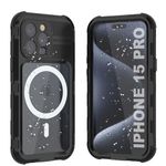 Punkcase for iPhone 15 Pro Waterproof Aluminum Case [Metal Extreme 2.0 Series] IP68 Rugged Bumper Cover W/Buillt in Screen Protector | Ultimate Protection for iPhone 15 Pro (6.1") [Black]