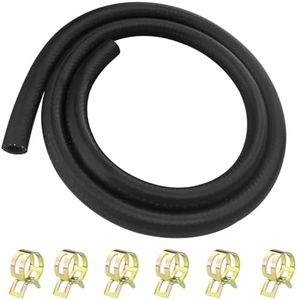 Diompirux Kit Tubo Benzina Ø 6 mm Tubo del Carburante Linea Gas Carburante con 6pcs Fascetta stringitubo, 1 m Multiuso Flessibile Gas Tubazioni Benzina, per Moto Auto