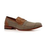 Ferro Aldo Sidney MFA19371 Mens Casual Classic Plaid Penny Loafer Dress Shoes