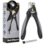 Thunderpaws Dog Nail Clippers with Protective Guard and Safety Lock (Medium to Large Breeds) (Grey, Medium to Large Breeds (LED))