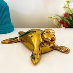 CasaGold Premium Seal Golden Metal Figurine - Elegant Showpiece for Home Decor - Luxury, Handcrafted, Decorative Accent - Perfect for Living Room, Bedroom, and Office Idea