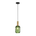 I-xun Pendant Light Fixtures Modern Pendant Lighting for Kitchen Island Farmhouse Striped Glass Pendant Light Shade (5.12'', Green)