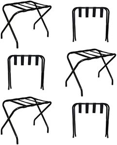 Harbour Housewares 6X Noir Pliant Porte-Bagages en Métal - Portable Pliable Niveau Unique Maison Chambre Valise Voyage Coffre Support de Stockage