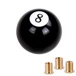 muge racing Car Gear Shift Knob, Black 8 Ball Billiard Acrylic Gear Lever Shift Knob with 3 Adapters Universal for Most Vehicles