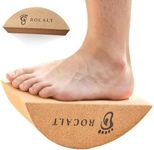 Rocalt 2 Pack Cork Yoga Blocks, Half Moon Yoga Block & Calf Stretching, Cork Foot Stretcher for Plantar Fasciitis Relief, Ankle Stretcher Pilates Block, Improve Balance, Stability & Foot Mobility