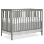 Dream On Me Synergy 5-in-1 Convertible Crib in Cool Grey, Greenguard Gold Certified, BSA Certified, 3 Mattress Height Settings, Classic Nursery Furniture