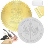 Book Embosser Personalised, Customise Personal Book Embosser Stamp with Name Text, Custom Christmas Library Embosser for Book Readers and Book Collectors