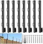 TOPTGO 8 Pack Fence Post Extender for Wooden Wall,23.5 Inch Fence Barbed Wire Extend Arm with 4 Separate Runway Bucklering,Fence Extension for Privacy and Dogs