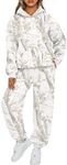 AUTOMET Women 2 Piece Outfits 2026 Plus Size Fall Fashion Airport Travel Camo Pants Hoodies Lounge Set Winter Clothes Sweatsuits CamoWhite L