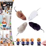 4Pcs Halloween Wind Up Toy for Kids,Mouse Wind Up Halloween Novelty Toys Funny Jumping Toys,Small Spring Toy Walking Clockwork Toys for Girls Boys Halloween Trick and Treat Goody Party Bag Fillers