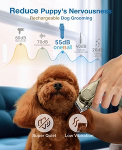 oneisall Dog Clippers, Gold – Cordless Pet Grooming Trimmer
