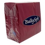 BulkySoft Paper Serviettes 2Ply Solid Colour Soft Napkins for Kitchen, Parties, and Events – Rip Proof Disposable Tableware - 33 × 33 cm – 100% Cellulose Pack of 100 Kitchen Napkins - Dark Red