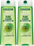 Garnier Fructis Pure Clean Zero Silicone Fortifying Shampoo for Normal to Oily Hair, with Citrus Extract, 650mL (Pack of 2)