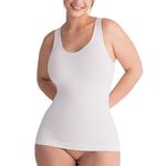 SHAPERMINT Compression Tank Cami - Tummy and Waist Control Body Shapewear Camisole for Women, White, XL