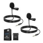 NEEWER Lavalier Lapel Microphone (2 Pack), Omnidirectional Condenser Wired Clip On Lav Mic for Stage YouTube Live Streaming Compatible with Rode Wireless GO II 2 DJI Wireless Mic Transmitter, CM5