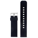 Watch Band/Strap for Pebble Time Smartwatch Band Replacement Accessories with Metal Clasps Watch Strap/Wristband Silicone (Black)