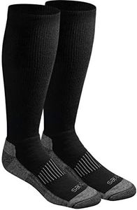 Dickies Men's Light Comfort Compression Over-The-Calf Socks, Available in M-XXL (2, 4 Pairs), Black (2 Pairs), X-Large
