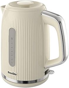 Breville Bold Vanilla Cream Electric Kettle | 1.7L | 3kW Fast Boil | Cream & Silver Chrome [VKT223]