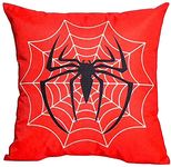 The Beach Stop Superhero Spiderman Scatter Cushion Cover | Unique Design | Boys & Girls Bedroom Decor | Gift Idea for Superhero Fans | 45x45cm 18x18” | Spider Web Red