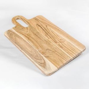 The Fine Living Co. Wood Serveware Board, Chopping Board, Acacia Wood Charcuterie Board,Pizza Bread Board for Serving Meat, Fruits, Non-Slip Board, 0.6" Thick & Food Safe Wood Board, 17”x10”