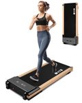 Redliro Walking Pad, Wood Under Desk Treadmill 300 lb Capacity Installation-Free for Home Office Use with Remote Control LED Display