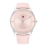 Tommy Hilfiger Analogue Quartz Watch for Women with Pink Leather Strap - 1782527