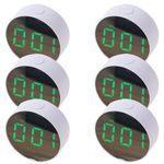 Kuber Industries ABS Battery Oprated Loud Digital Alarm Clock|Desk, Table Clock|Alarm Clock for Heavy Sleepers-Pack of 6 (White)