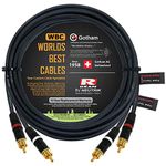 30 Foot RCA Cable Pair - Gotham GAC-4/1 (Black) Star-Quad Balanced Audio Interconnect Cable with Neutrik-Rean NYS Gold RCA Connectors - Directional