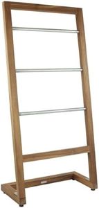 AquaTeak Patented Sula Angled Teak & Stainless Towel Stand