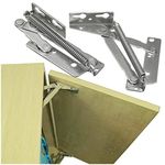 SUPERTOOL 1 Pair Lift Up、Flap Top Hinge， Spring Hinge, Stainless Steel, Heavy Duty, Industry Standard, for Door/Kitchen Cupboard/Cabinet