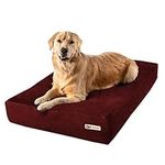 Big Barker 7" Pillow Top Orthopedic Dog Bed - Large Size - 48 X 30 X 7 - Burgundy - For Large and Extra Large Breed Dogs (Sleek Edition)