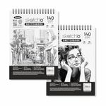 Anupam Sketch-O Sketchbook A5 | 50 Sheets 140GSM | Durable Acid Free Drawing Paper | Top Spiral-Bound Sketchpad for Artists, Kids & Professionals for Marker Colored Pencil Charcoal Pastels (Set of 2)