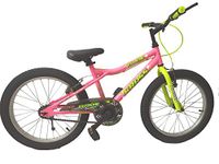 KROSS Extreme Fat Tyre 20 inches Wheel All-Mountain Bike 18 inches Steel Frame Double Disc Brake Cycle Single Speed Front Shocker Bicycle, Unisex, Pink, 13 to 15 Years