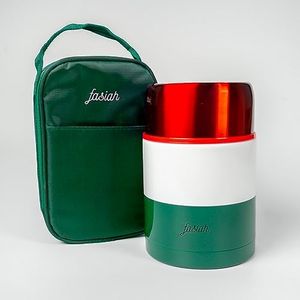 FASIAH Thermos alimentare in acciaio inox, scatole termiche calde da 750 ml, senza BPA, tazza, borsa da viaggio per pasti caldi, caffè (bandiera Italia Verde,bianco,rosso)…