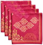 Maison d' Hermine Napkin 100% Cotton 20 Inch x 20 Inch Set of 4 Dinner Napkins, Decorative Washable Cloth Napkin for Gifts, Dining, Buffet Parties & Camping, Versailles - Thanksgiving/Christmas