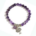 Soulnioi Amethyst Tree of Life Pendant Bracelets Dangle Charms Bracelet for Reiki Yoga Chakra Meditation, Jewelry Gift for Girl Women