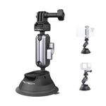 PGYTECH CapLock Suction Mount for DJI OSMO Action 5/4/3/2, for Gopro 13/12/11/10/9, OSMO Pocket 3/2, Action Cameras for Insta360 X4/ONE RS/R/ONE X3 with 1/4"-20 Thread