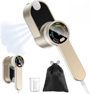 PKBD Travel Iron Handheld Clothes Steamer,Travel Steamer for Clothes Wrinkle Remover-Steamer Iron with LED Screen 6 Speed Steam 10S Rapid Heating-1200W Portable Clothes Steamer for Home & Travel,Gold