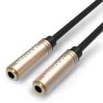 Vention 1/8" 3.5mm Female to Female Stereo Coupler Plug 1FT, 3.5mm Female Jack to Female Adapter Audio Cable TRS Premium Audio Extension Cable Aux Cable for Computer, Phone, Headphones, Car Stereo