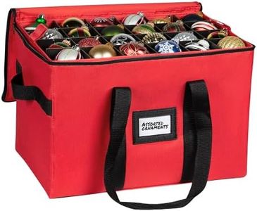 Christmas Ornament Storage Container,Box Stores Up to 96, Adjustable Dividers, Large Organizer Bin to Protect and Store Holiday Décor