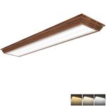 FAITHSAIL 4FT LED Light Fixture with 3000K/4000K/5000K CCT Selectable Dimmable 4 Foot LED Wraparound Light, 50W 5500LM Flush Mount 48 Inch Ceiling Light for Kitchen, Bedroom, Laundry, Brown