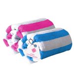 Casa Copenhagen Pack of 2 Cabana Beach XL Towels for Bath Cotton Rough and Tough Use,75 x 150 cm Colour :SaltPink-Blue