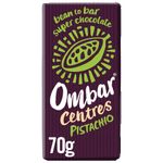 Vegan Chocolate Bar - Ombar Centres Pistachio - Organic Fair Trade Chocolate - Dairy and Gluten Free - Raw Cacao - 70g - Single Bar